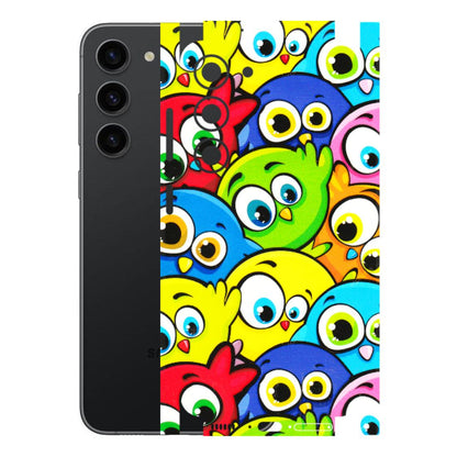 Samsung A/S Series Phone Skins (All Models) - Cute Fluffy Birds - 3D Embossed Finish (L-213) Samsung Galaxy S23 (5G)
