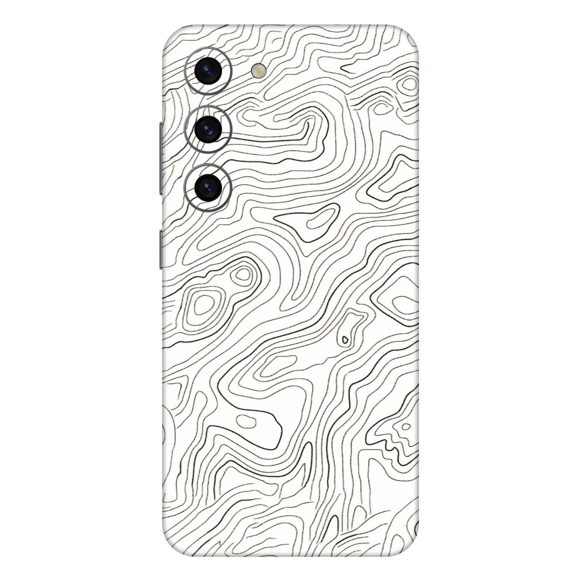 Samsung A/S Series Phone Skins (All Models) - White Black Swirls - 3D Embossed Finish (L-219) Samsung Galaxy S23 (5G)