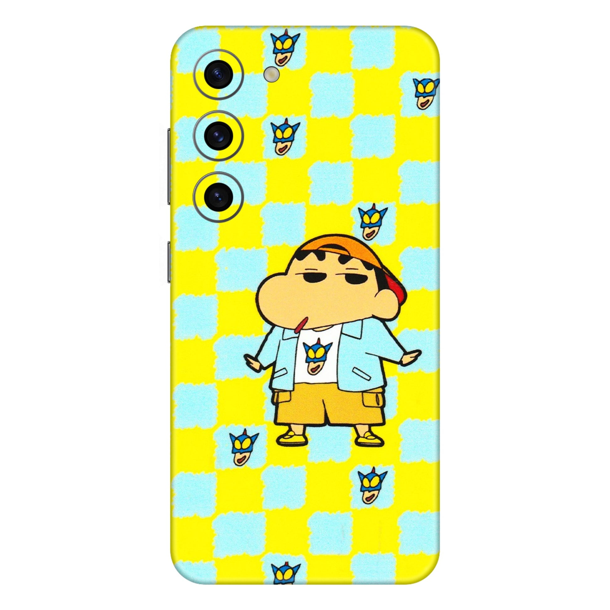 Samsung A/S Series Phone Skins (All Models) - Yellow Blue Shinchan Cute - 3D Embossed Finish (L-221) Samsung Galaxy S23 (5G)