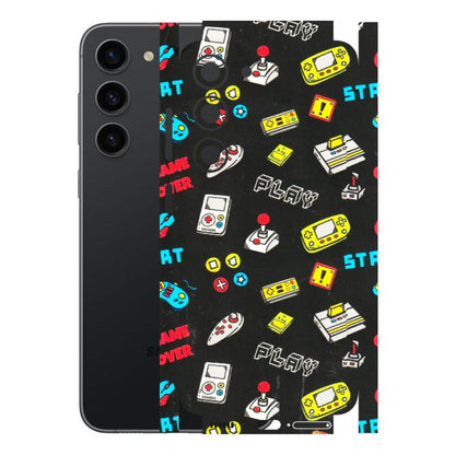 Samsung A/S Series Phone Skins (All Models) - Gaming Doodles - 3D Embossed Finish (L-224) Samsung Galaxy S23 (5G)