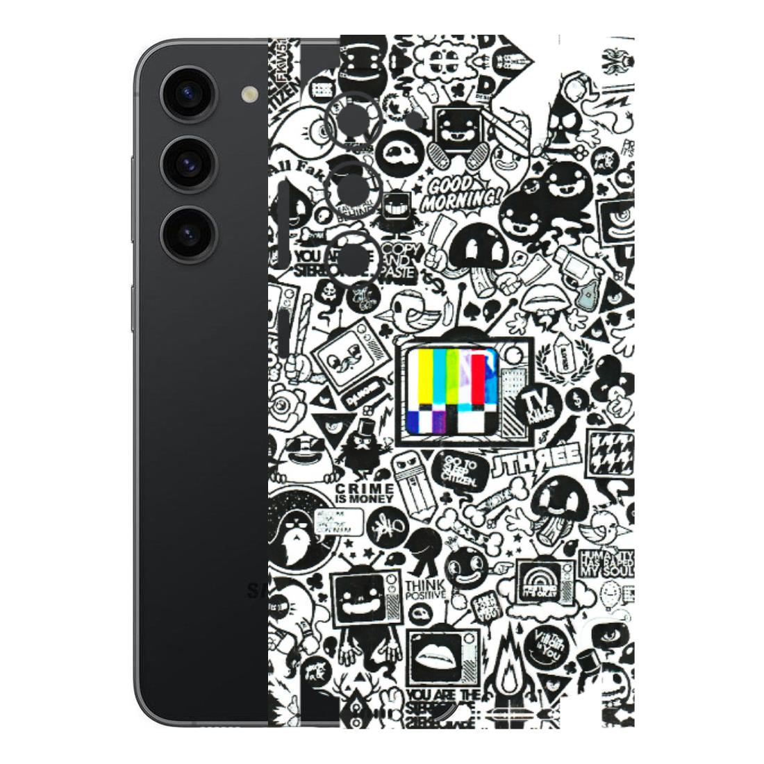 Samsung A/S Series Phone Skins (All Models) - Doodles Positive Art - 3D Embossed Finish (L-263) Samsung Galaxy S23 (5G)