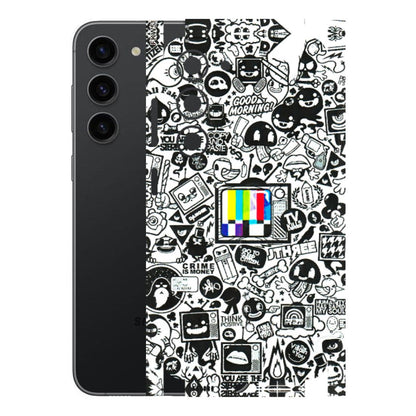 Samsung A/S Series Phone Skins (All Models) - Doodles Positive Art - 3D Embossed Finish (L-263) Samsung Galaxy S23 (5G)