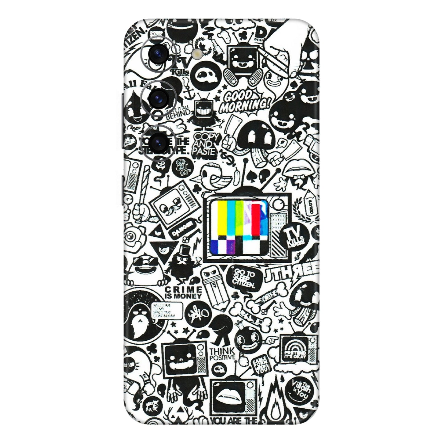 Samsung A/S Series Phone Skins (All Models) - Doodles Positive Art - 3D Embossed Finish (L-263) Samsung Galaxy S23 (5G)