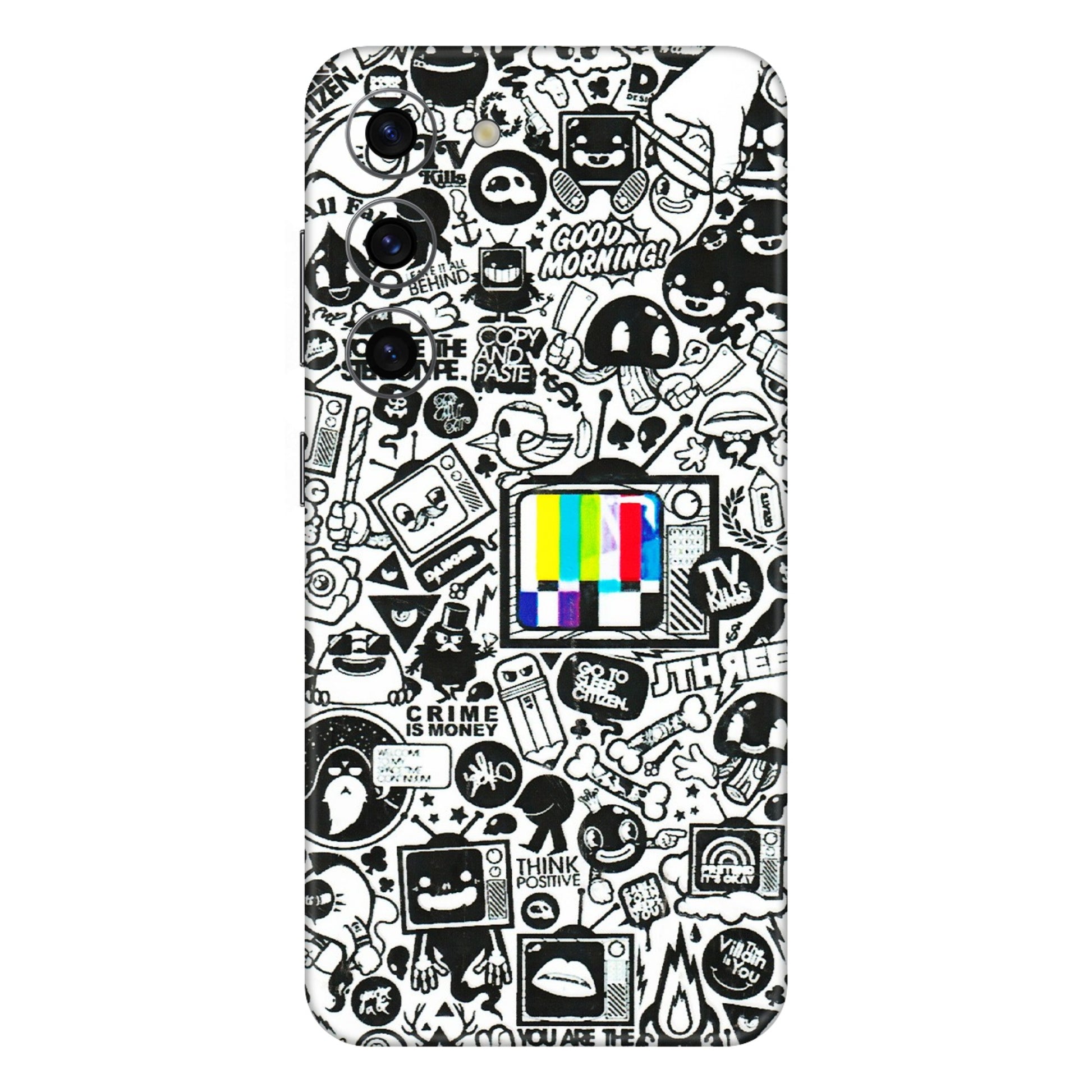 Samsung A/S Series Phone Skins (All Models) - Doodles Positive Art - 3D Embossed Finish (L-263) Samsung Galaxy S23 (5G)