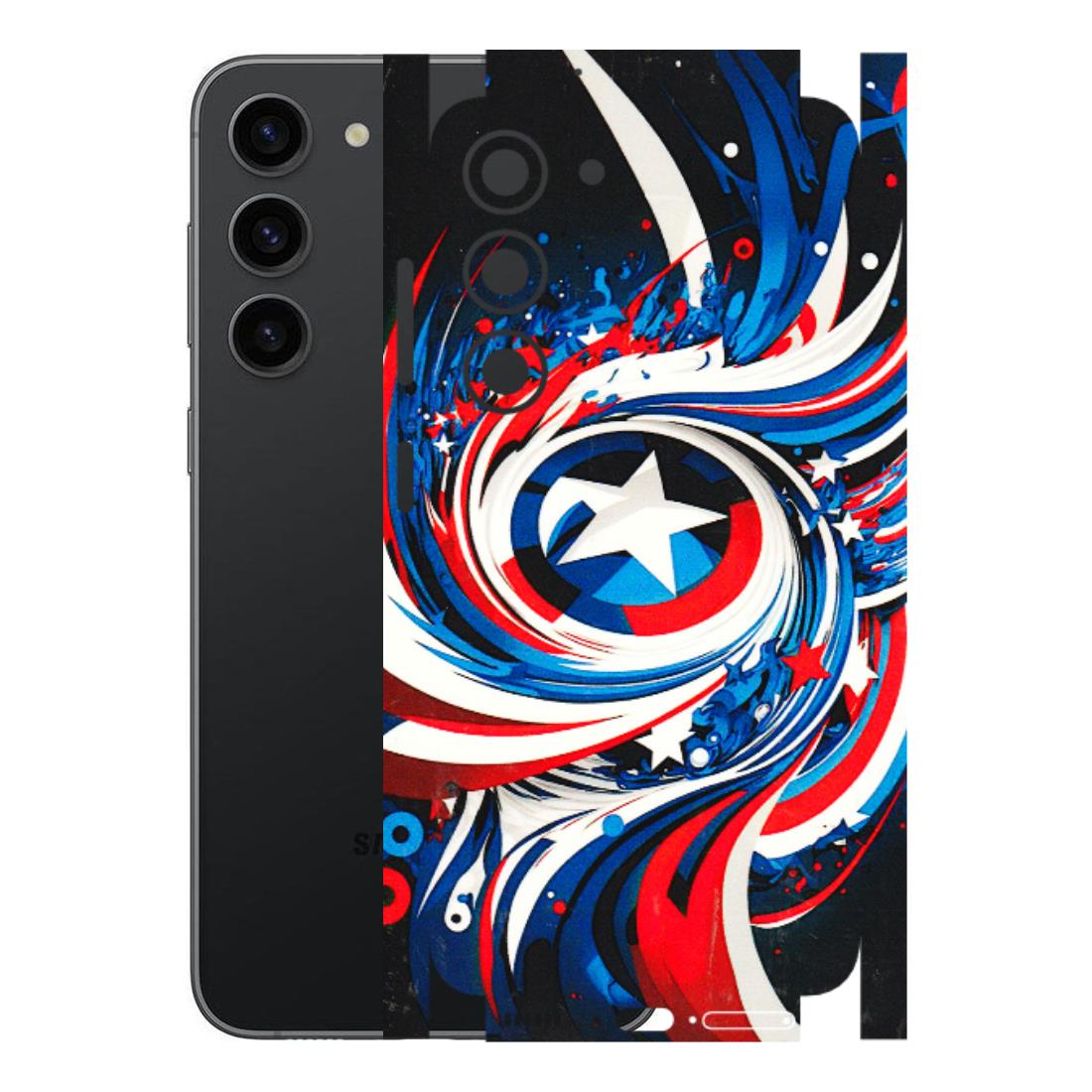 Samsung A/S Series Phone Skins (All Models) - Captain America Logo - 3D Embossed Finish (L-307) Samsung Galaxy S23 (5G)