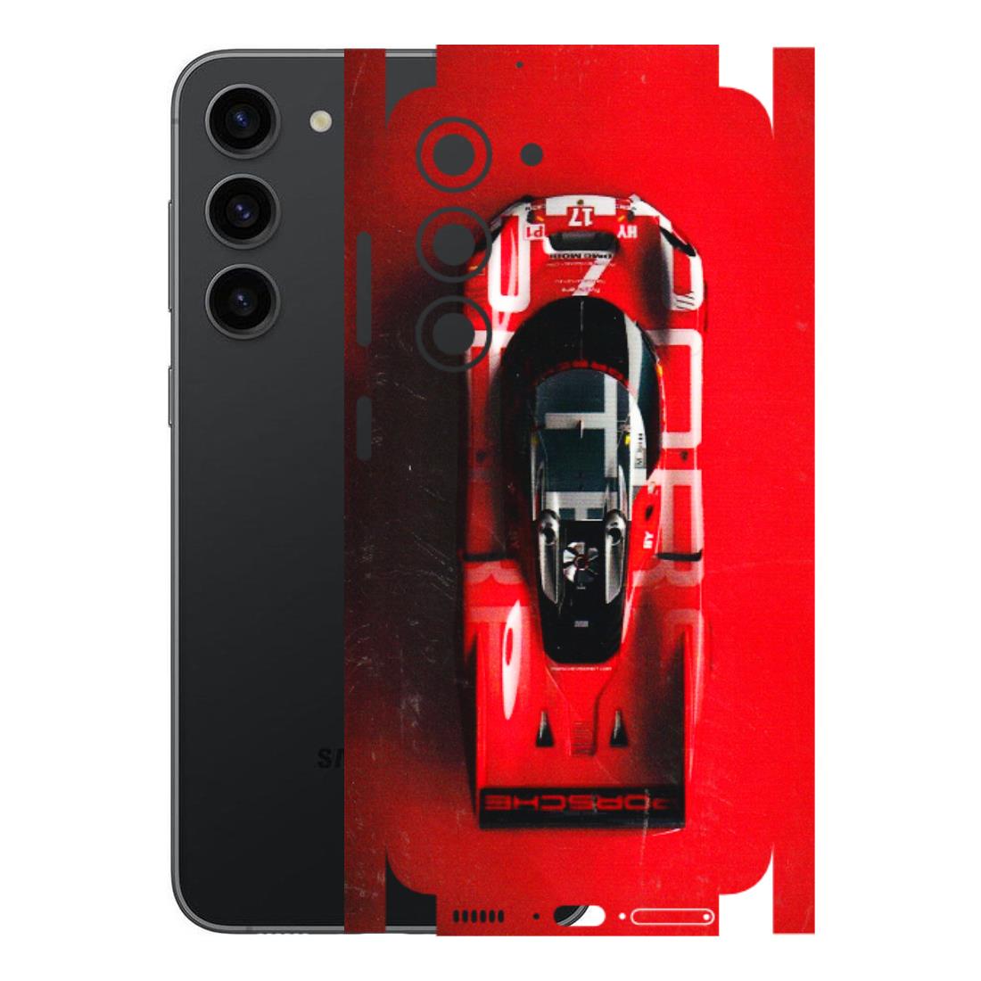 Samsung A/S Series Phone Skins (All Models) - Red Porsche Car Logo - 3D Embossed Finish (L-315) Samsung Galaxy S23 (5G)
