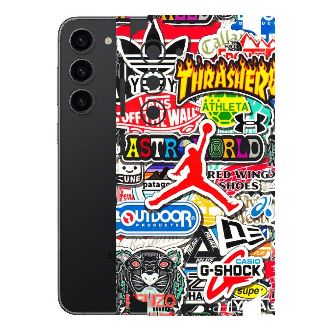 Samsung A/S Series Phone Skins (All Models) - Multi Brands Sticker Graffiti - 3D Embossed Finish (L-37) Samsung Galaxy S23 (5G)