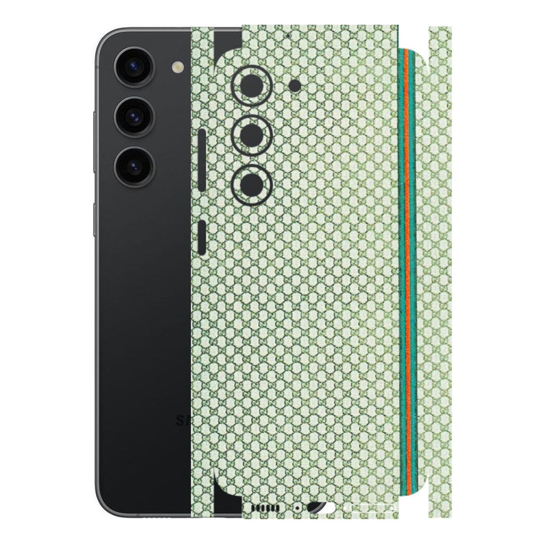 Samsung A/S Series Phone Skins (All Models) - Gucci Fabric Pattern - 3D Embossed Finish (L-73) Samsung Galaxy S23 (5G)
