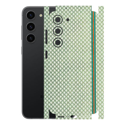 Samsung A/S Series Phone Skins (All Models) - Gucci Fabric Pattern - 3D Embossed Finish (L-73) Samsung Galaxy S23 (5G)