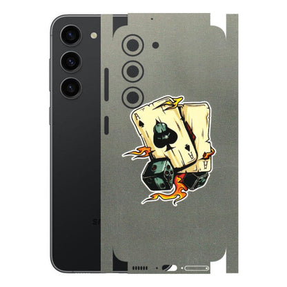Samsung A/S Series Phone Skins (All Models) - Grey Cards Of Ace - 3D Embossed Finish (L-77) Samsung Galaxy S23 (5G)