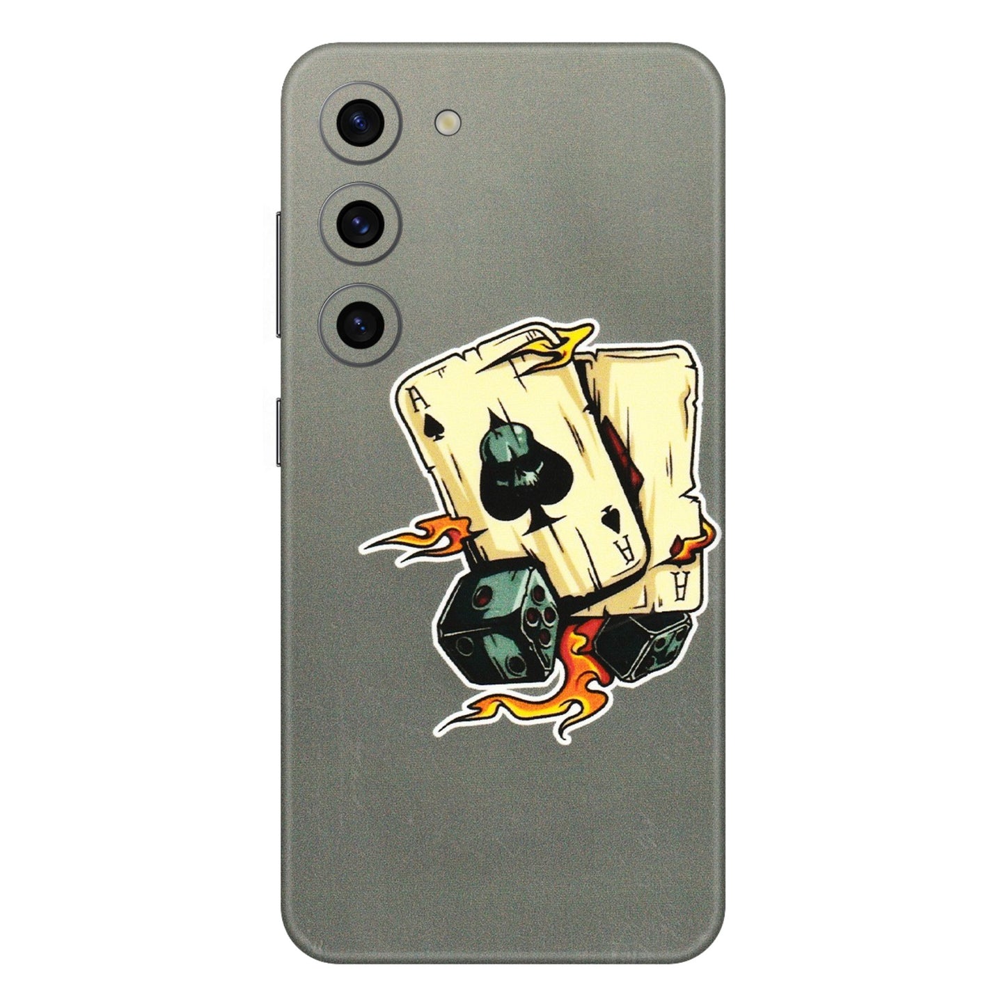 Samsung A/S Series Phone Skins (All Models) - Grey Cards Of Ace - 3D Embossed Finish (L-77) Samsung Galaxy S23 (5G)