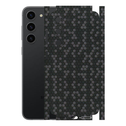 Samsung A/S Series Phone Skins (All Models) - Black Grey Honeycomb Sober - 3D Embossed Finish (L-85) Samsung Galaxy S23 (5G)