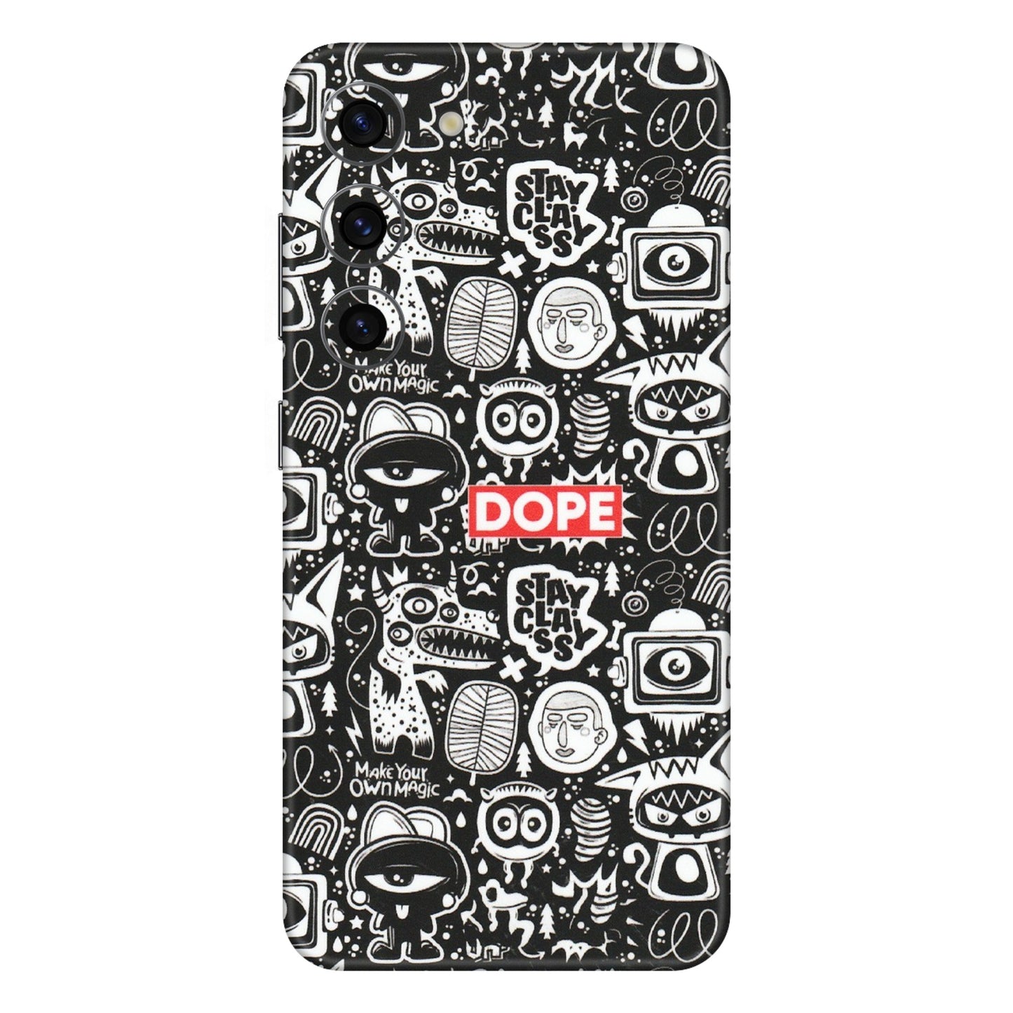 Samsung A/S Series Phone Skins (All Models) - Dope Stay Classy Black Doodles - Matte Finish (M-126) Samsung Galaxy S23 (5G)