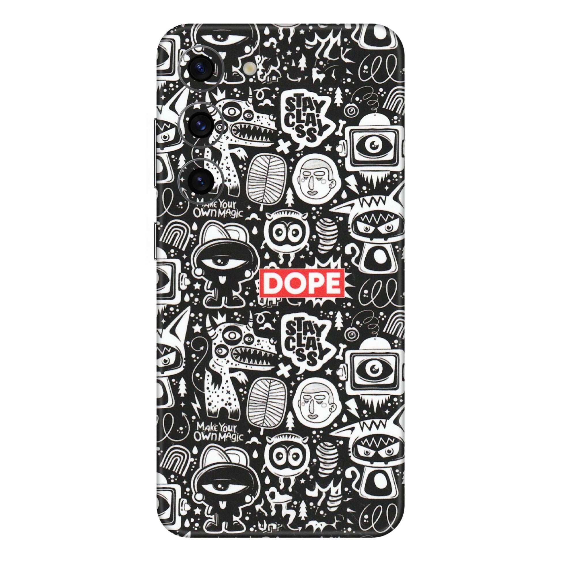 Samsung A/S Series Phone Skins (All Models) - Dope Stay Classy Black Doodles - Matte Finish (M-126) Samsung Galaxy S23 (5G)