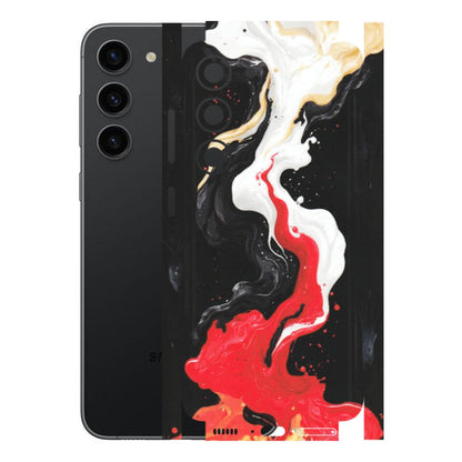 Samsung A/S Series Phone Skins (All Models) - Black Red White Paint Splash Fusion - Matte Finish (M-56) Samsung Galaxy S23 (5G)