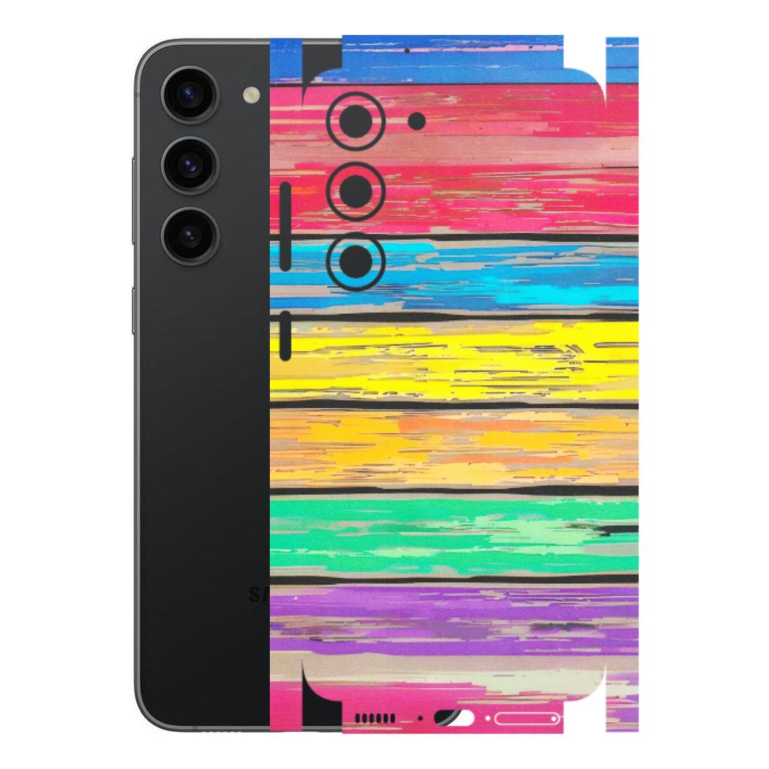 Samsung A/S Series Phone Skins (All Models) - Multi Colour Wooden Wall - Matte Finish (M-96) Samsung Galaxy S23 (5G)