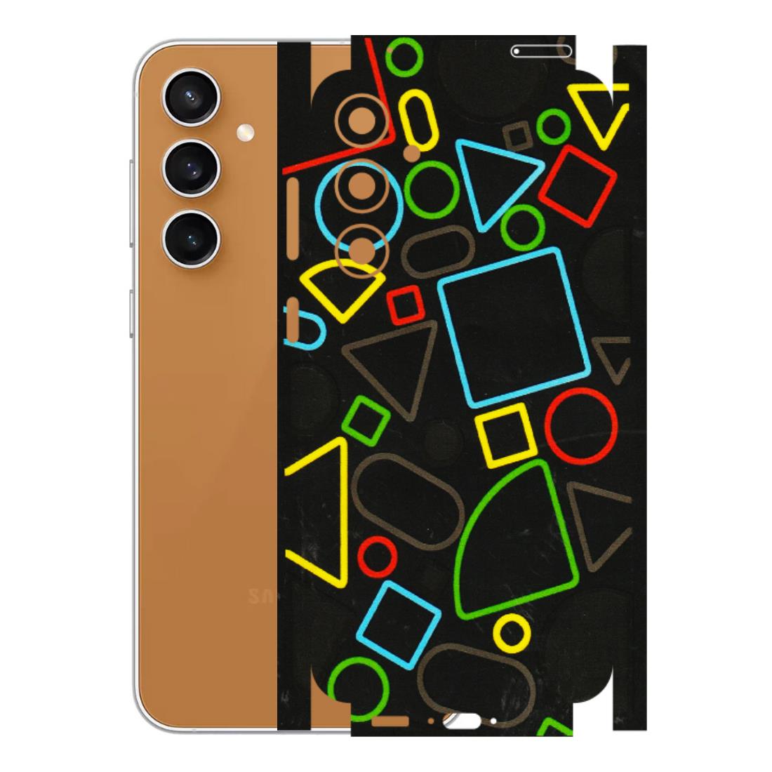Samsung A/S Series Phone Skins (All Models) - Black Shapes - 3D Embossed Finish (L-131) Samsung Galaxy S23 FE (5G)