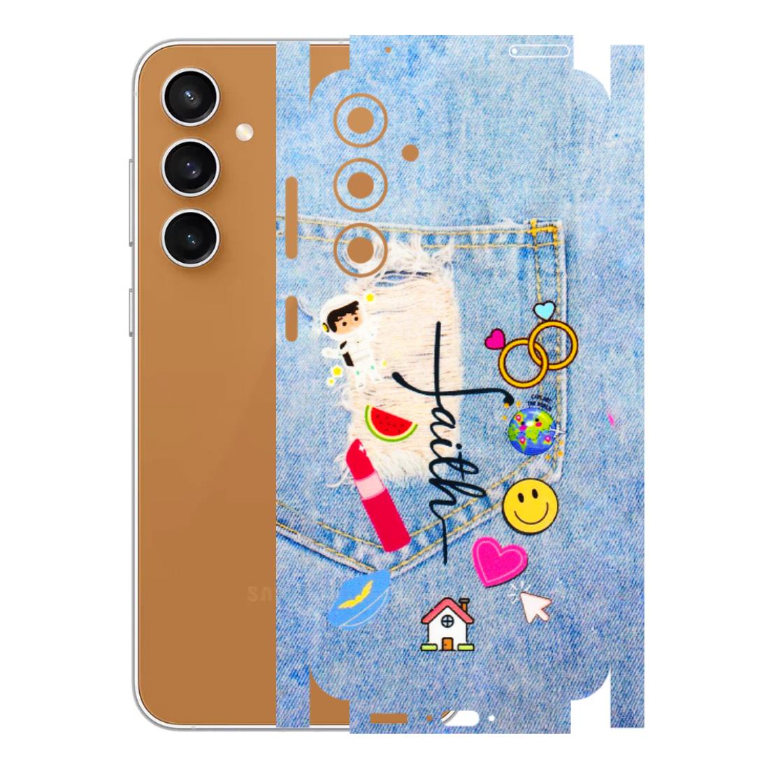 Samsung A/S Series Phone Skins (All Models) - Denim Jeans Pocket - 3D Embossed Finish (L-134) Samsung Galaxy S23 FE (5G)
