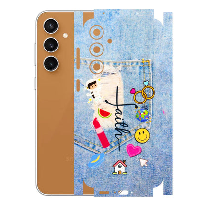 Samsung A/S Series Phone Skins (All Models) - Denim Jeans Pocket - 3D Embossed Finish (L-134) Samsung Galaxy S23 FE (5G)