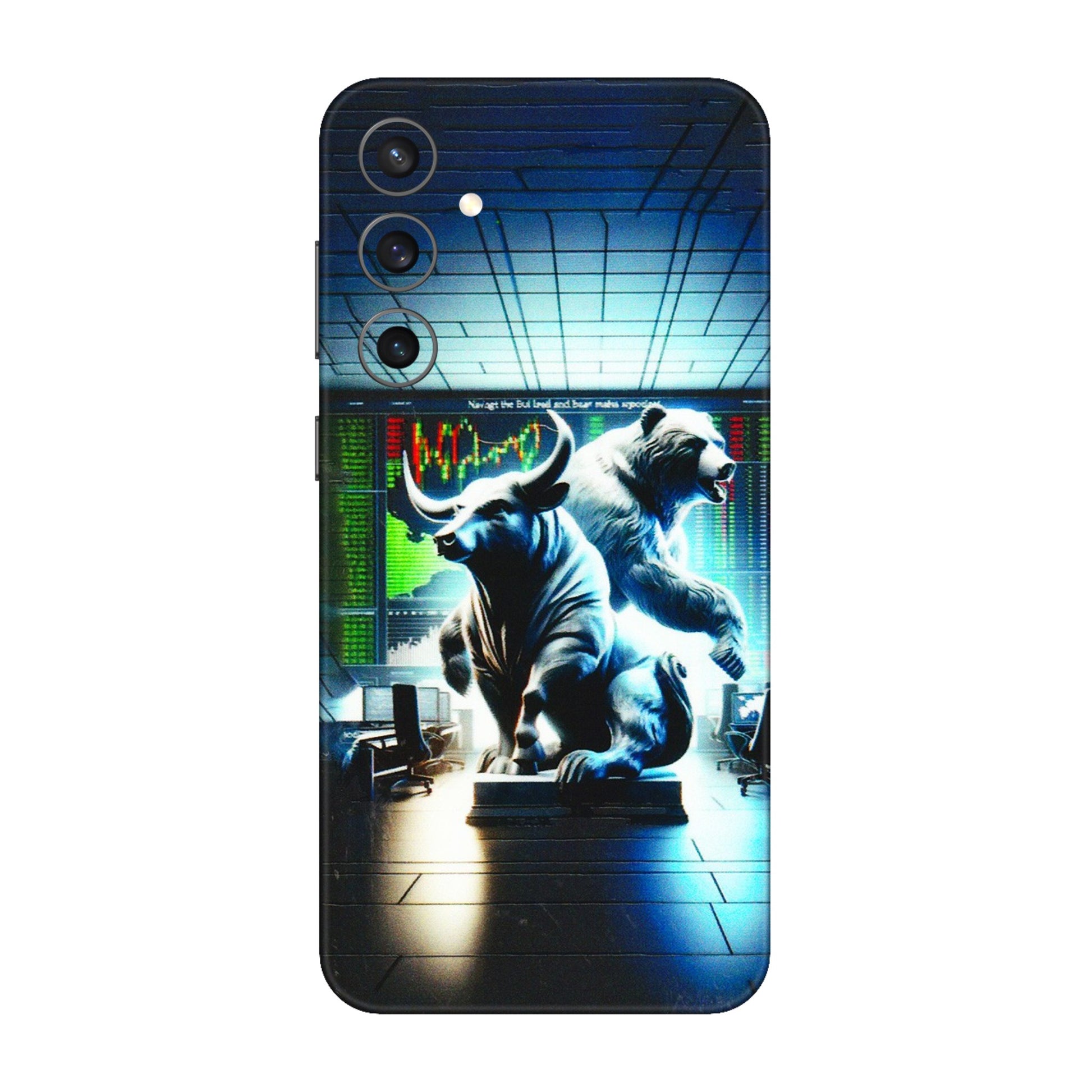 Samsung A/S Series Phone Skins (All Models) - Stock Market Sensex Bear vs Bulls - 3D Embossed Finish (L-15) Samsung Galaxy S23 FE (5G)