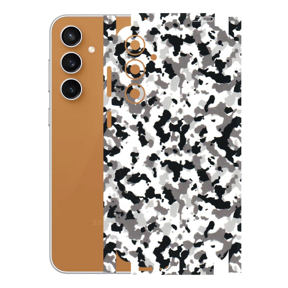 Samsung A/S Series Phone Skins (All Models) - White Black Camouflage - 3D Embossed Finish (L-18) Samsung Galaxy S23 FE (5G)