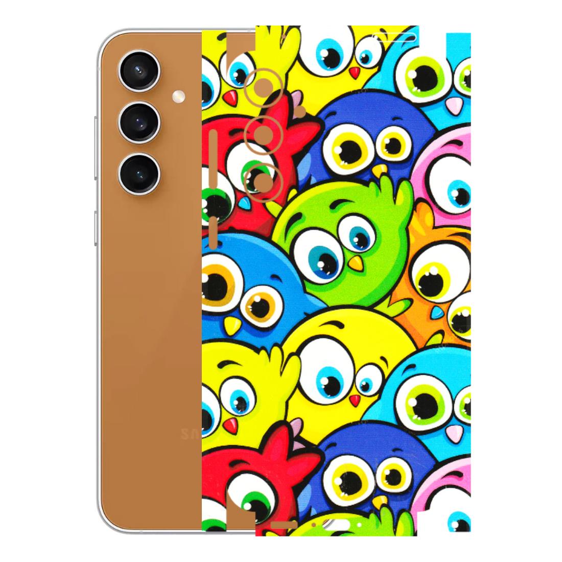 Samsung A/S Series Phone Skins (All Models) - Cute Fluffy Birds - 3D Embossed Finish (L-213) Samsung Galaxy S23 FE (5G)