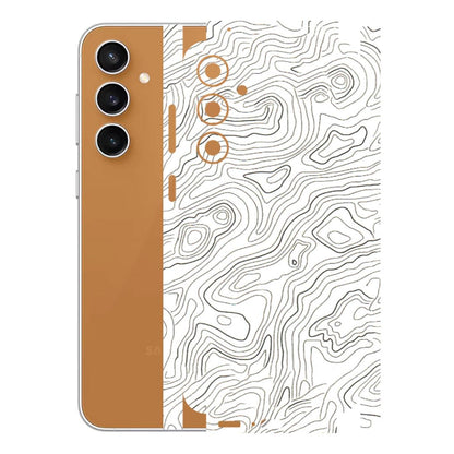 Samsung A/S Series Phone Skins (All Models) - White Black Swirls - 3D Embossed Finish (L-219) Samsung Galaxy S23 FE (5G)