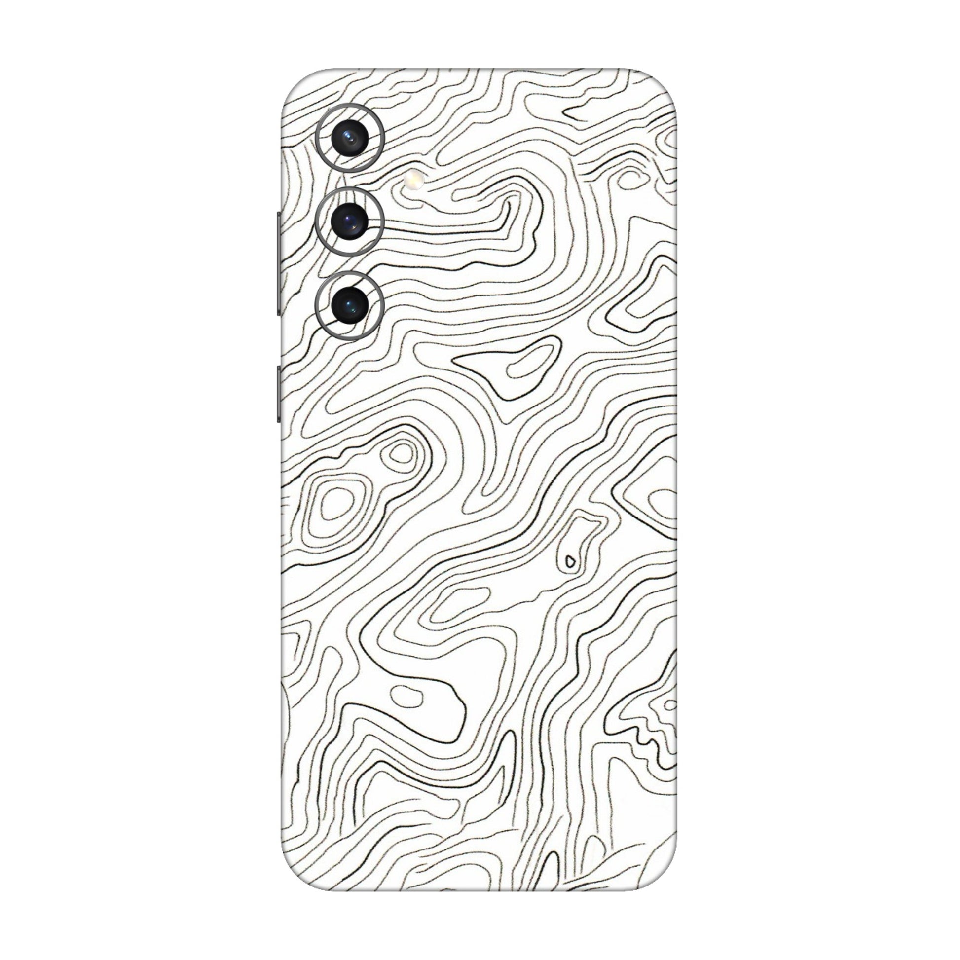 Samsung A/S Series Phone Skins (All Models) - White Black Swirls - 3D Embossed Finish (L-219) Samsung Galaxy S23 FE (5G)
