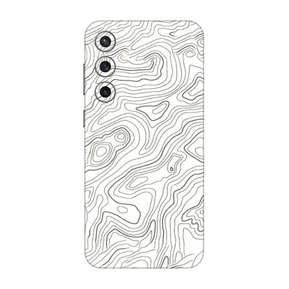 Samsung A/S Series Phone Skins (All Models) - White Black Swirls - 3D Embossed Finish (L-219) Samsung Galaxy S23 FE (5G)