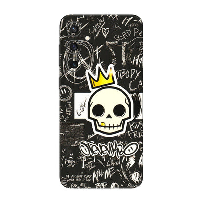 Samsung A/S Series Phone Skins (All Models) - Funny Skull Black Chalk Grafitti - 3D Embossed Finish (L-22) Samsung Galaxy S23 FE (5G)
