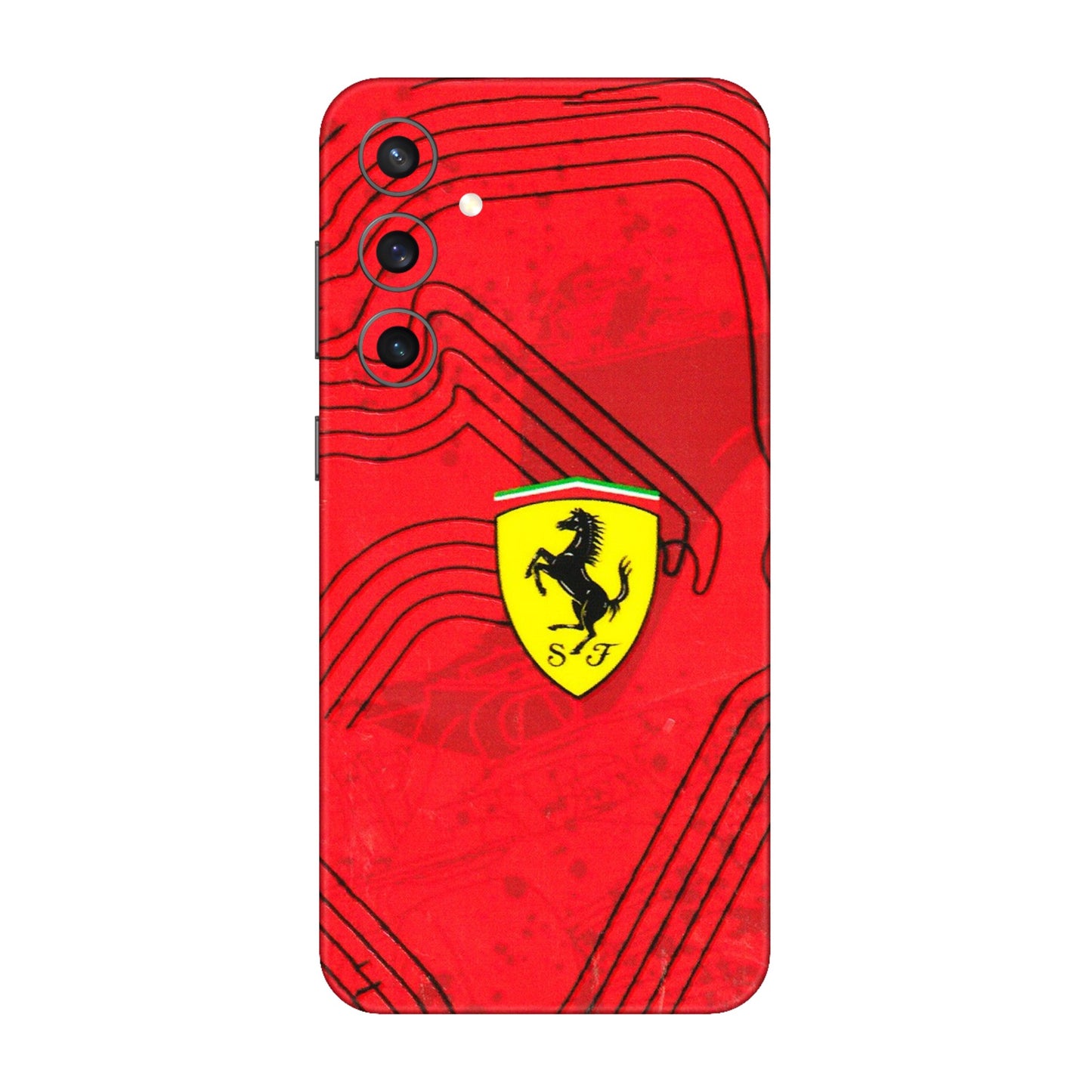 Samsung A/S Series Phone Skins (All Models) - Red Ferrari Logo Stylish - 3D Embossed Finish (L-238) Samsung Galaxy S23 FE (5G)