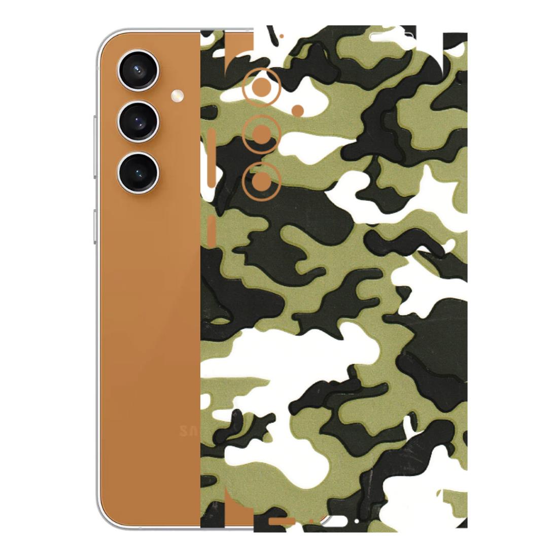 Samsung A/S Series Phone Skins (All Models) - Camouflages White And Green - 3D Embossed Finish (L-243) Samsung Galaxy S23 FE (5G)