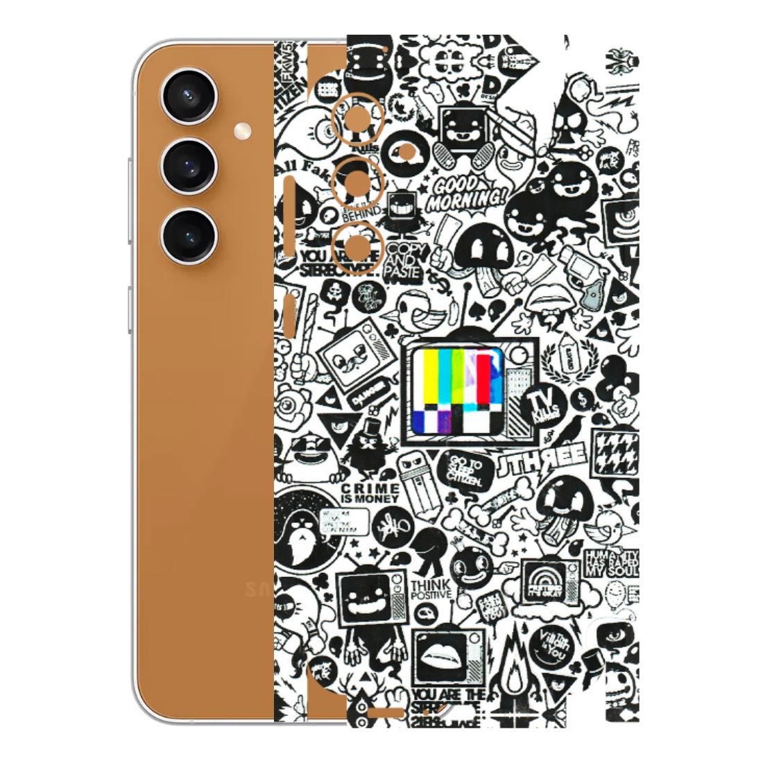 Samsung A/S Series Phone Skins (All Models) - Doodles Positive Art - 3D Embossed Finish (L-263) Samsung Galaxy S23 FE (5G)
