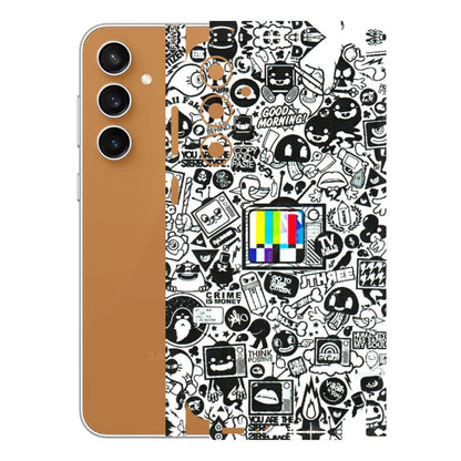 Samsung A/S Series Phone Skins (All Models) - Doodles Positive Art - 3D Embossed Finish (L-263) Samsung Galaxy S23 FE (5G)