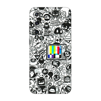 Samsung A/S Series Phone Skins (All Models) - Doodles Positive Art - 3D Embossed Finish (L-263) Samsung Galaxy S23 FE (5G)