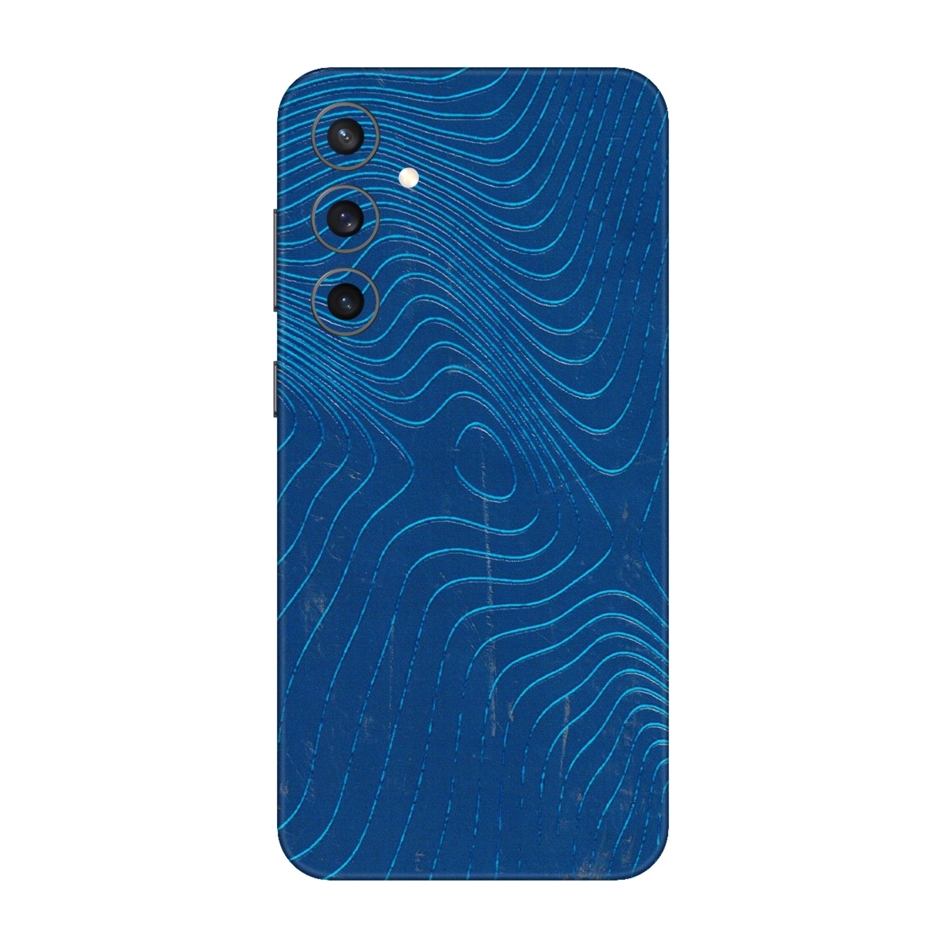 Samsung A/S Series Phone Skins (All Models) - Abstract Blue Line Map - 3D Embossed Finish (L-272) Samsung Galaxy S23 FE (5G)