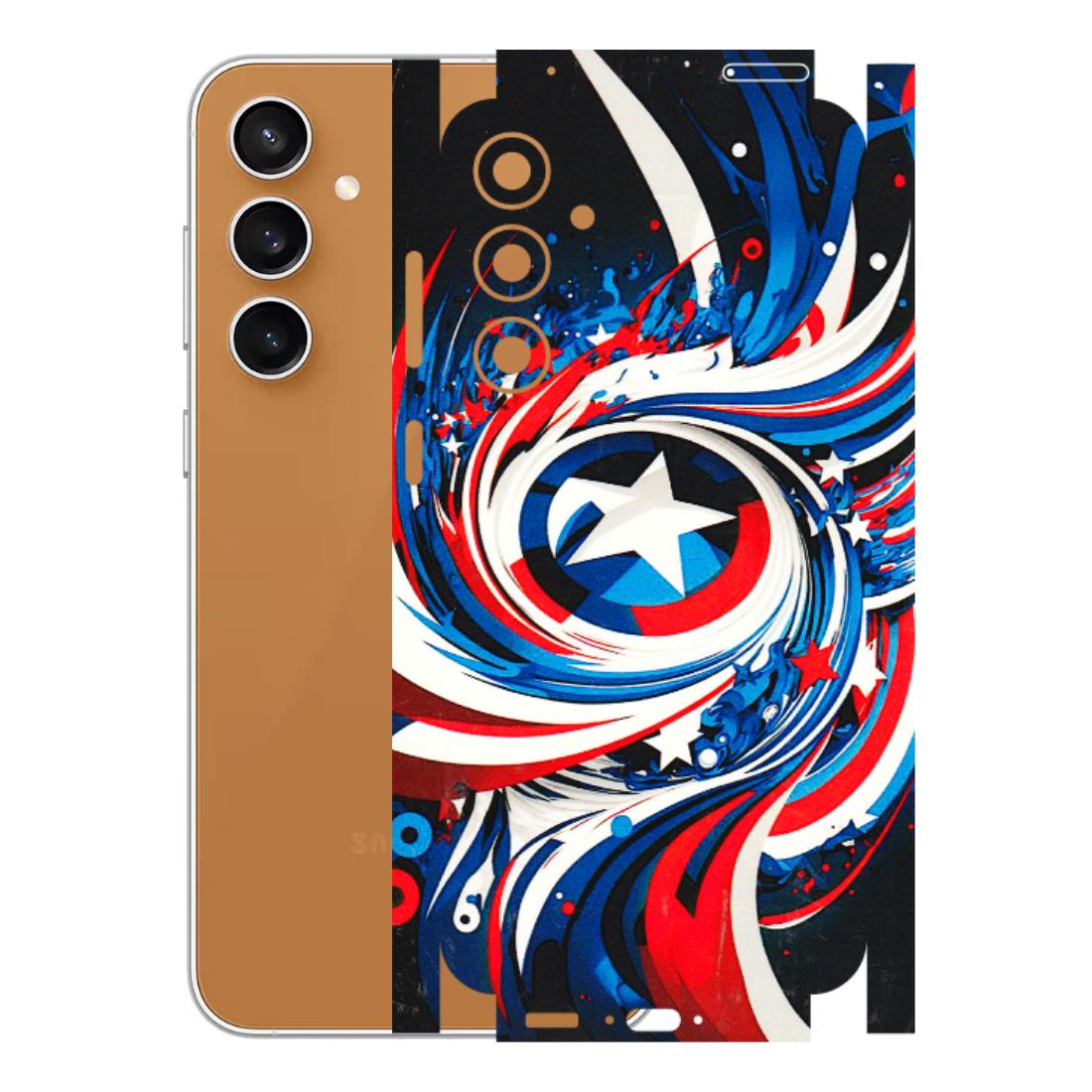 Samsung A/S Series Phone Skins (All Models) - Captain America Logo - 3D Embossed Finish (L-307) Samsung Galaxy S23 FE (5G)