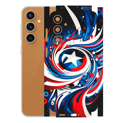 Samsung A/S Series Phone Skins (All Models) - Captain America Logo - 3D Embossed Finish (L-307) Samsung Galaxy S23 FE (5G)