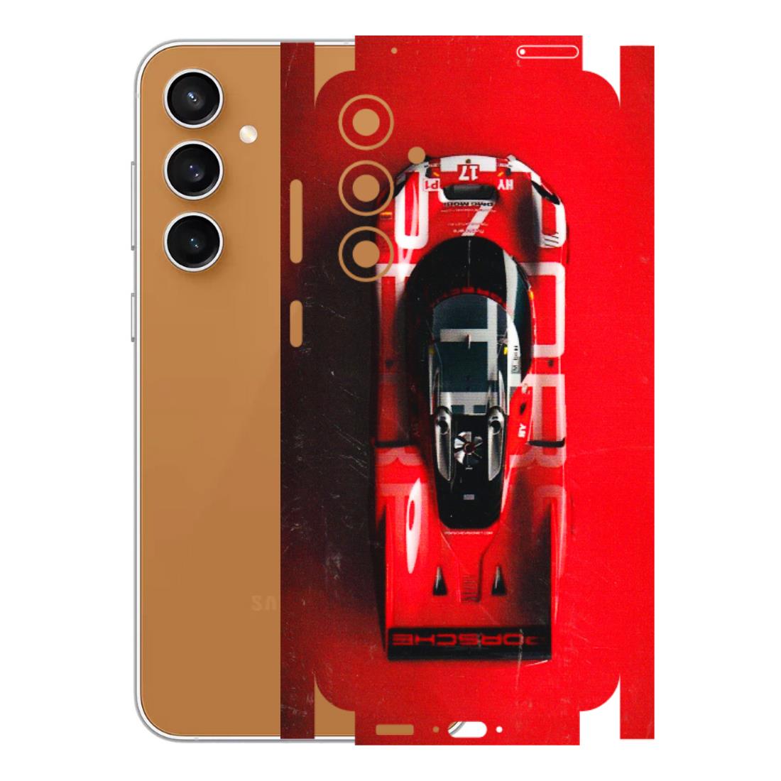 Samsung A/S Series Phone Skins (All Models) - Red Porsche Car Logo - 3D Embossed Finish (L-315) Samsung Galaxy S23 FE (5G)