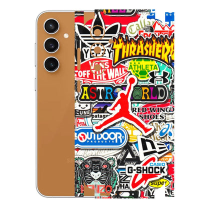 Samsung A/S Series Phone Skins (All Models) - Multi Brands Sticker Graffiti - 3D Embossed Finish (L-37) Samsung Galaxy S23 FE (5G)
