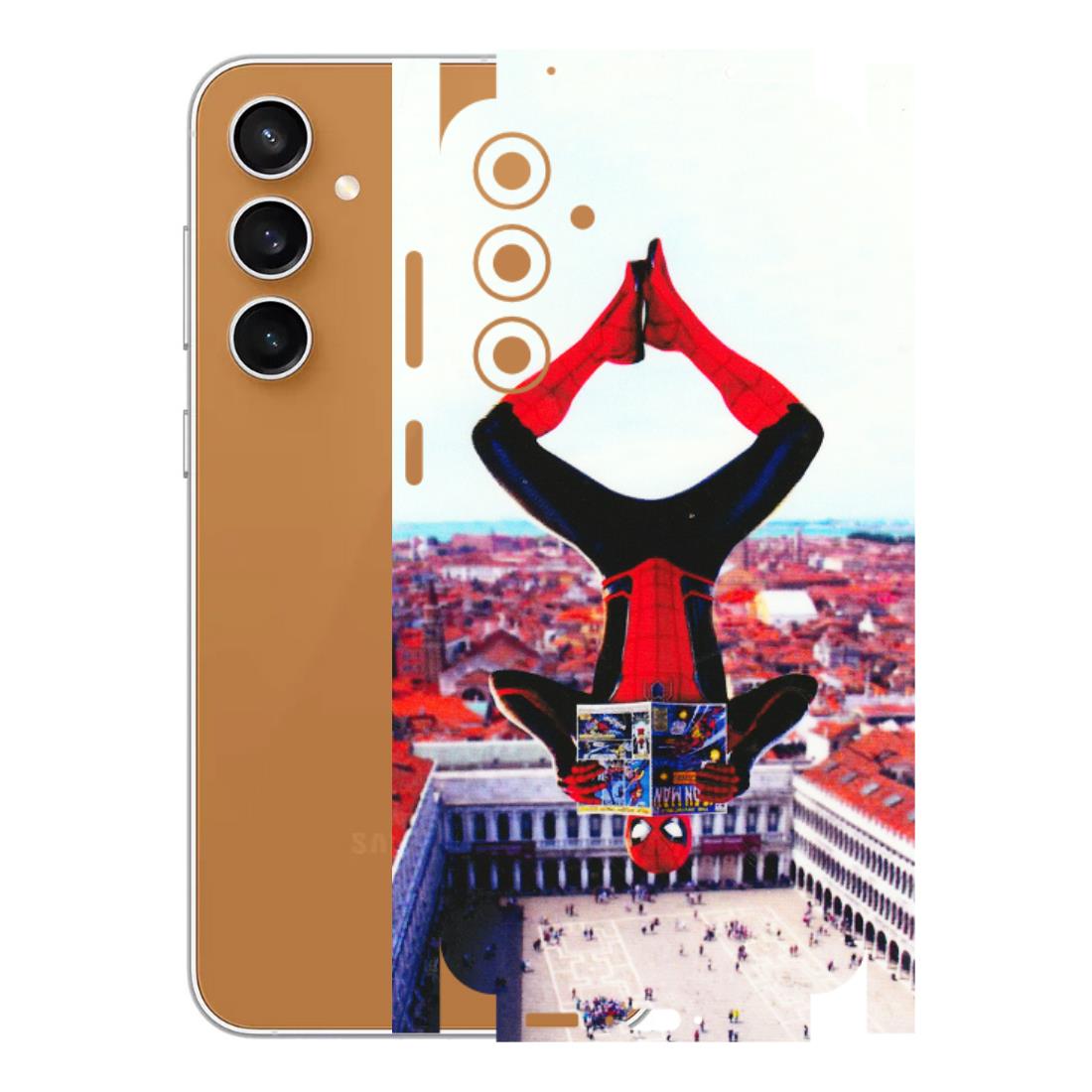 Samsung A/S Series Phone Skins (All Models) - Spiderman Hanging - 3D Embossed Finish (L-53) Samsung Galaxy S23 FE (5G)