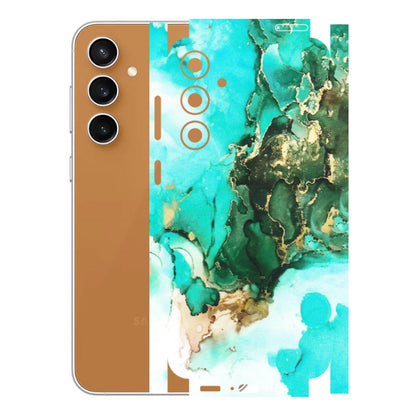 Samsung A/S Series Phone Skins (All Models) - The Blue Gold Marble - Matte Finish (M-124) Samsung Galaxy S23 FE (5G)