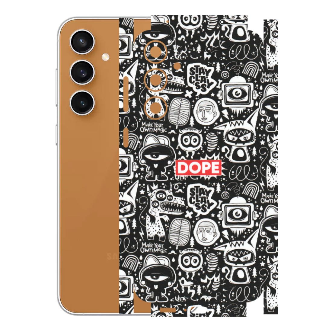 Samsung A/S Series Phone Skins (All Models) - Dope Stay Classy Black Doodles - Matte Finish (M-126) Samsung Galaxy S23 FE (5G)