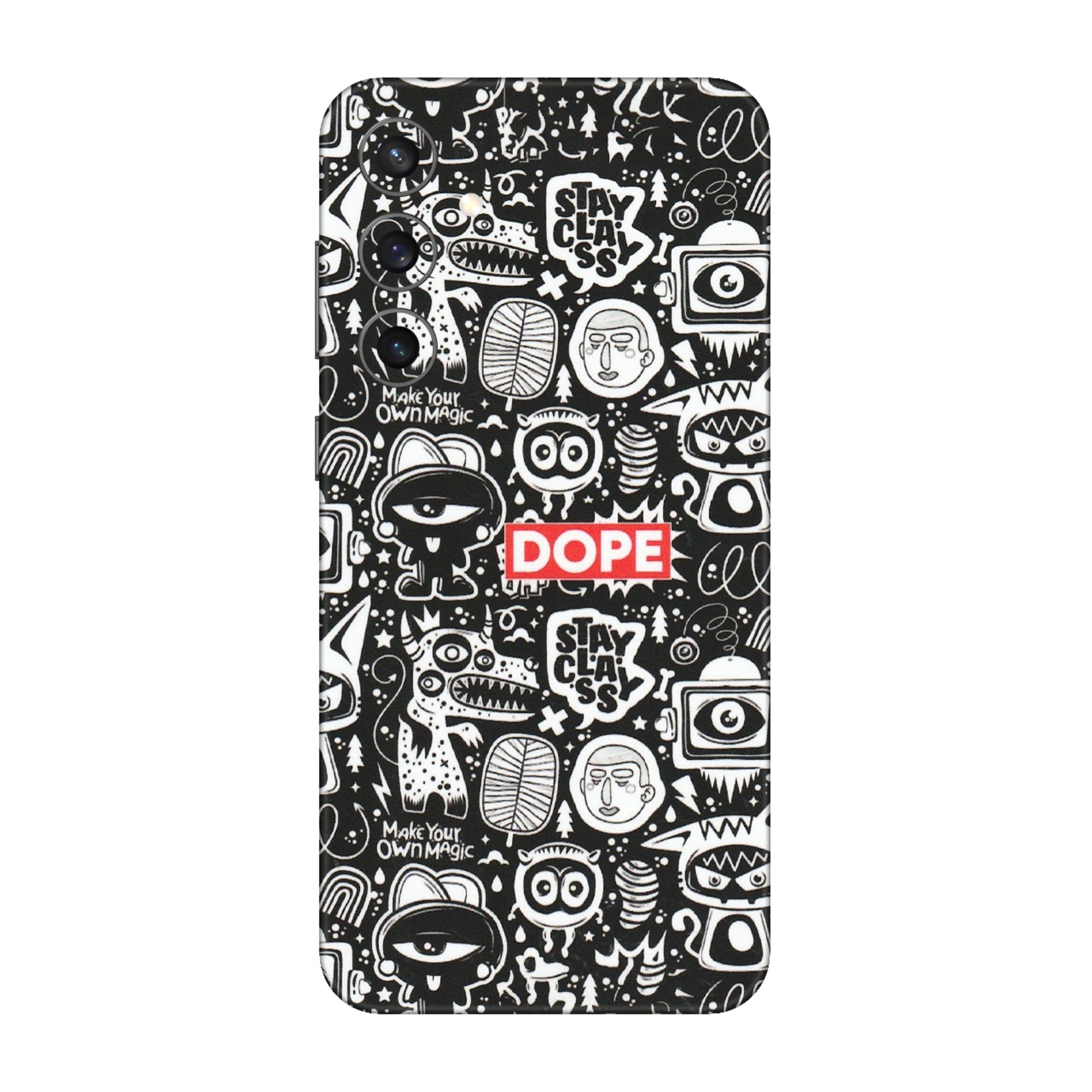 Samsung A/S Series Phone Skins (All Models) - Dope Stay Classy Black Doodles - Matte Finish (M-126) Samsung Galaxy S23 FE (5G)