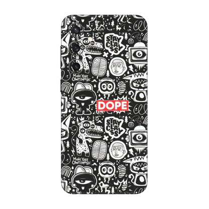 Samsung A/S Series Phone Skins (All Models) - Dope Stay Classy Black Doodles - Matte Finish (M-126) Samsung Galaxy S23 FE (5G)