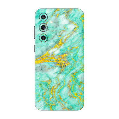 Samsung A/S Series Phone Skins (All Models) - Green And Gold Marble Feel - Matte Finish (M-16) Samsung Galaxy S23 FE (5G)