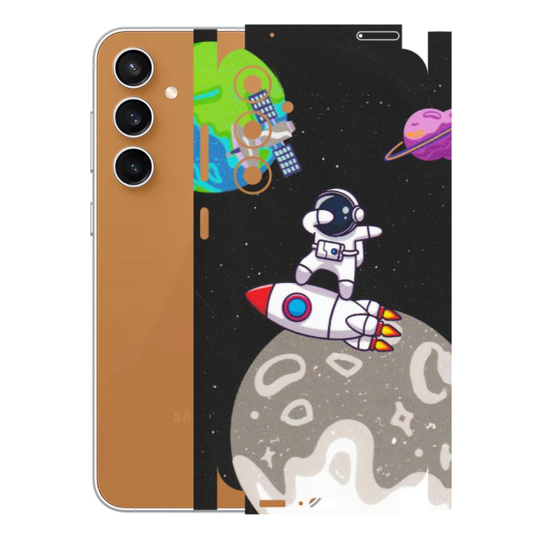 Samsung A/S Series Phone Skins (All Models) - Astronaut Vibing Toon Running - Matte Finish (M-39) Samsung Galaxy S23 FE (5G)