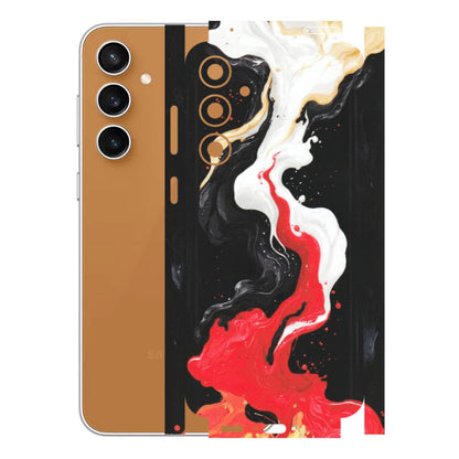 Samsung A/S Series Phone Skins (All Models) - Black Red White Paint Splash Fusion - Matte Finish (M-56) Samsung Galaxy S23 FE (5G)