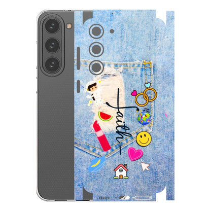 Samsung A/S Series Phone Skins (All Models) - Denim Jeans Pocket - 3D Embossed Finish (L-134) Samsung Galaxy S23 Plus (5G)