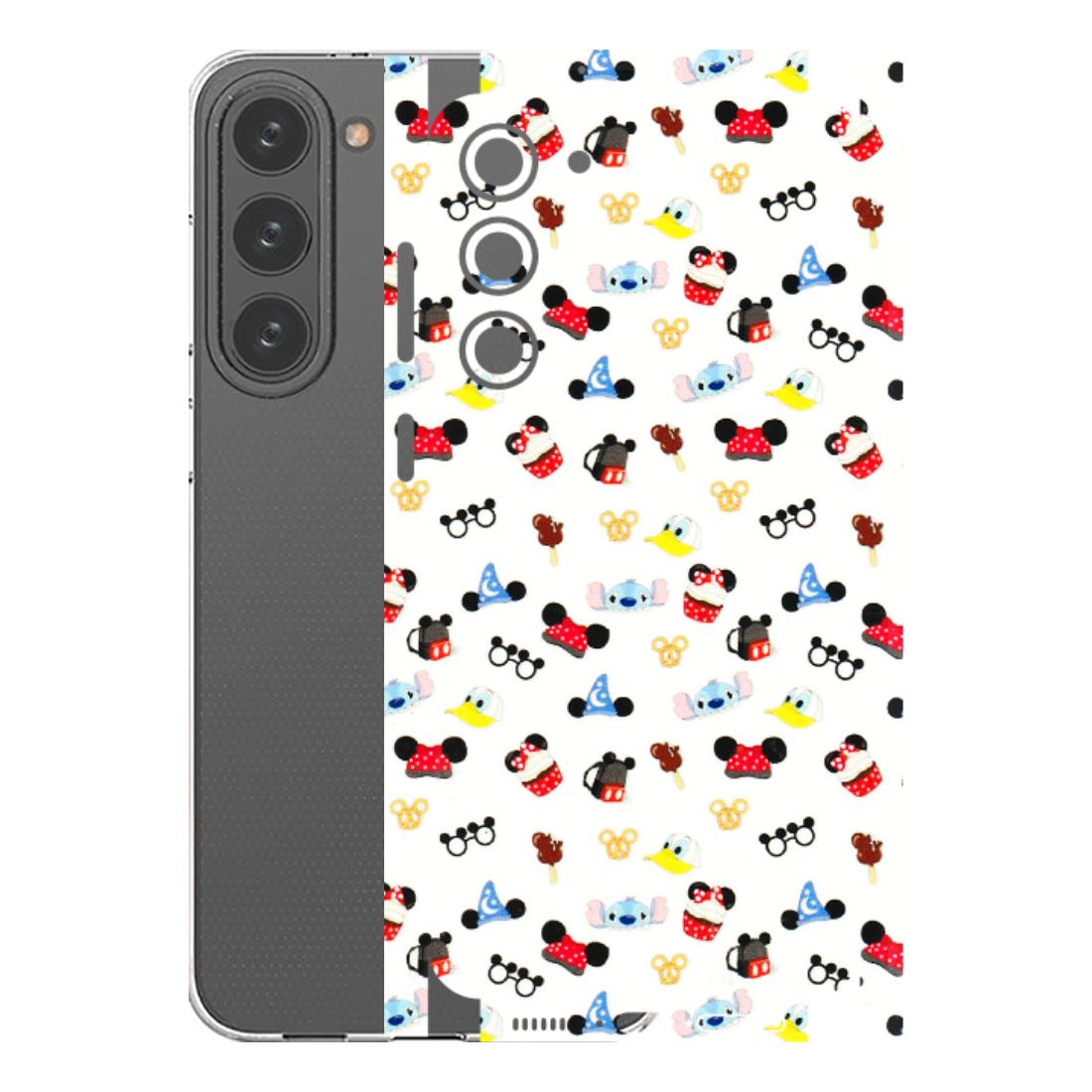 Samsung A/S Series Phone Skins (All Models) - Minnie Mouse & Donald Doodles s - 3D Embossed Finish (L-194) Samsung Galaxy S23 Plus (5G)